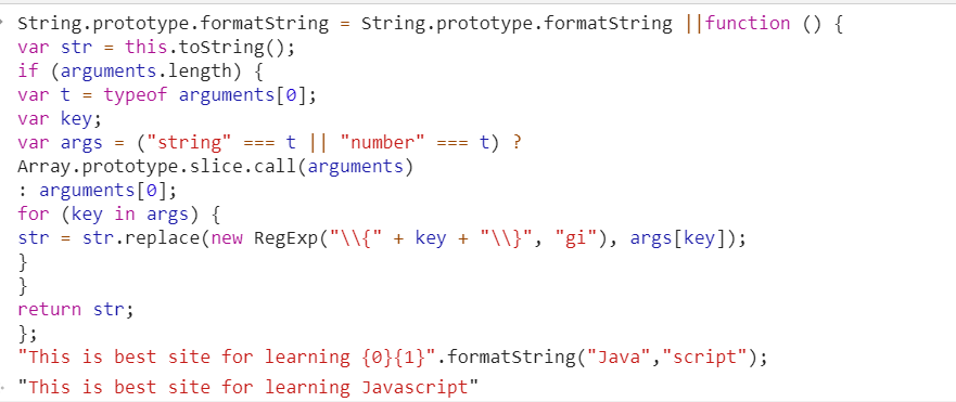 format string in JavaScript