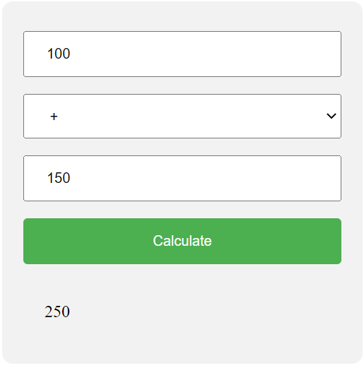 simple calculator using javascript